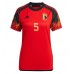 Camisa de Futebol Bélgica Jan Vertonghen #5 Equipamento Principal Mulheres Mundo 2022 Manga Curta